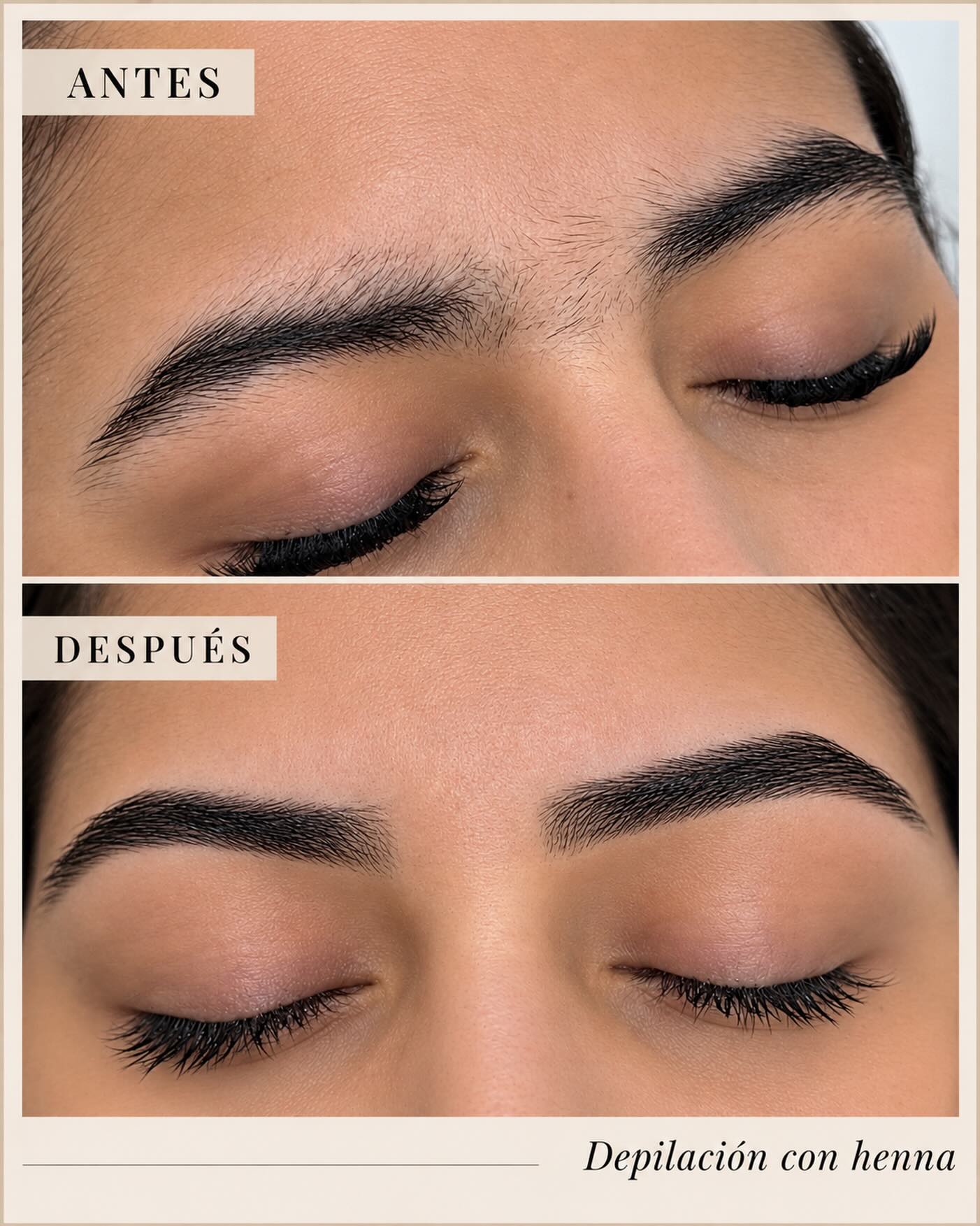 Eyebrow design with henna