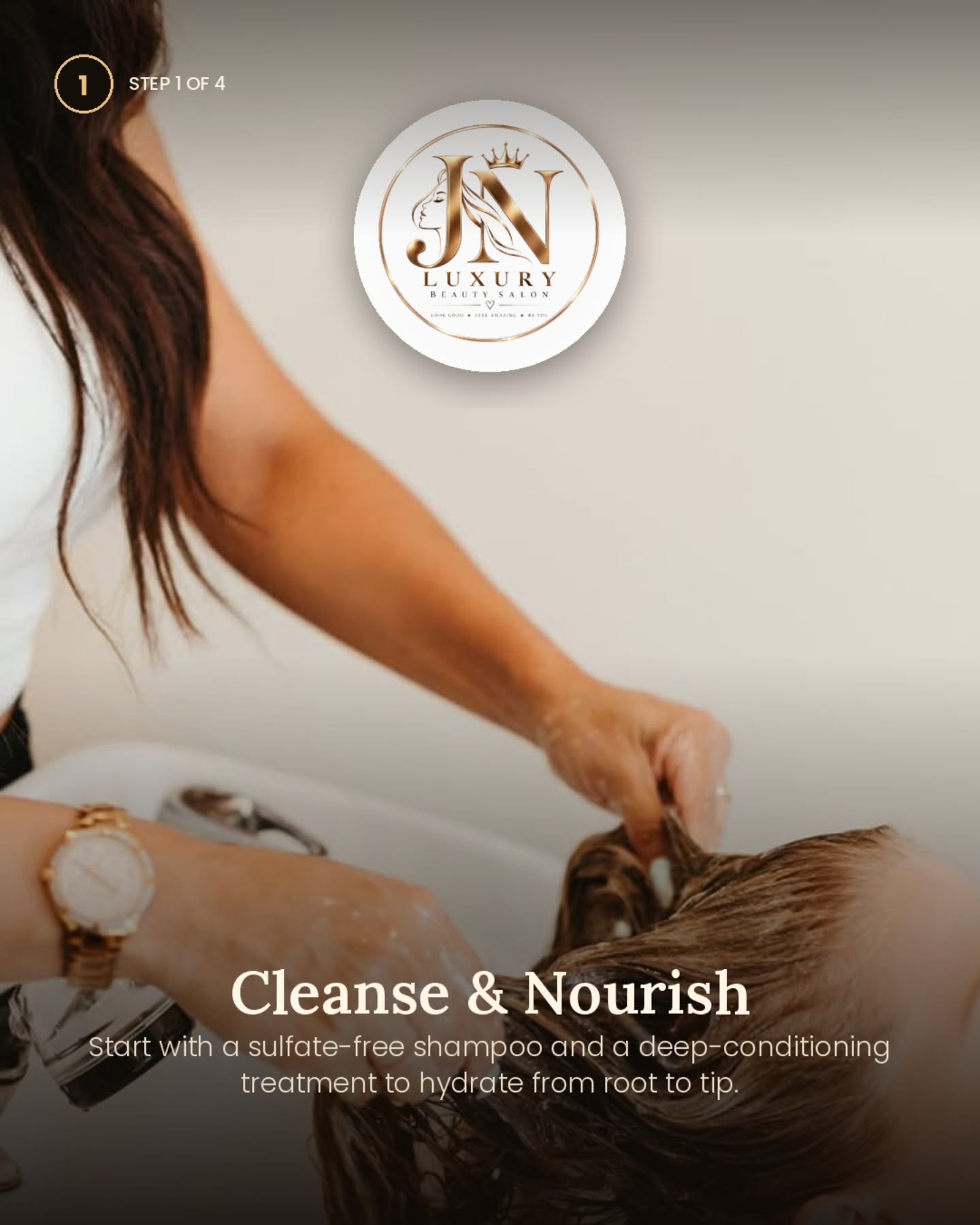 Hair care routine at the salon