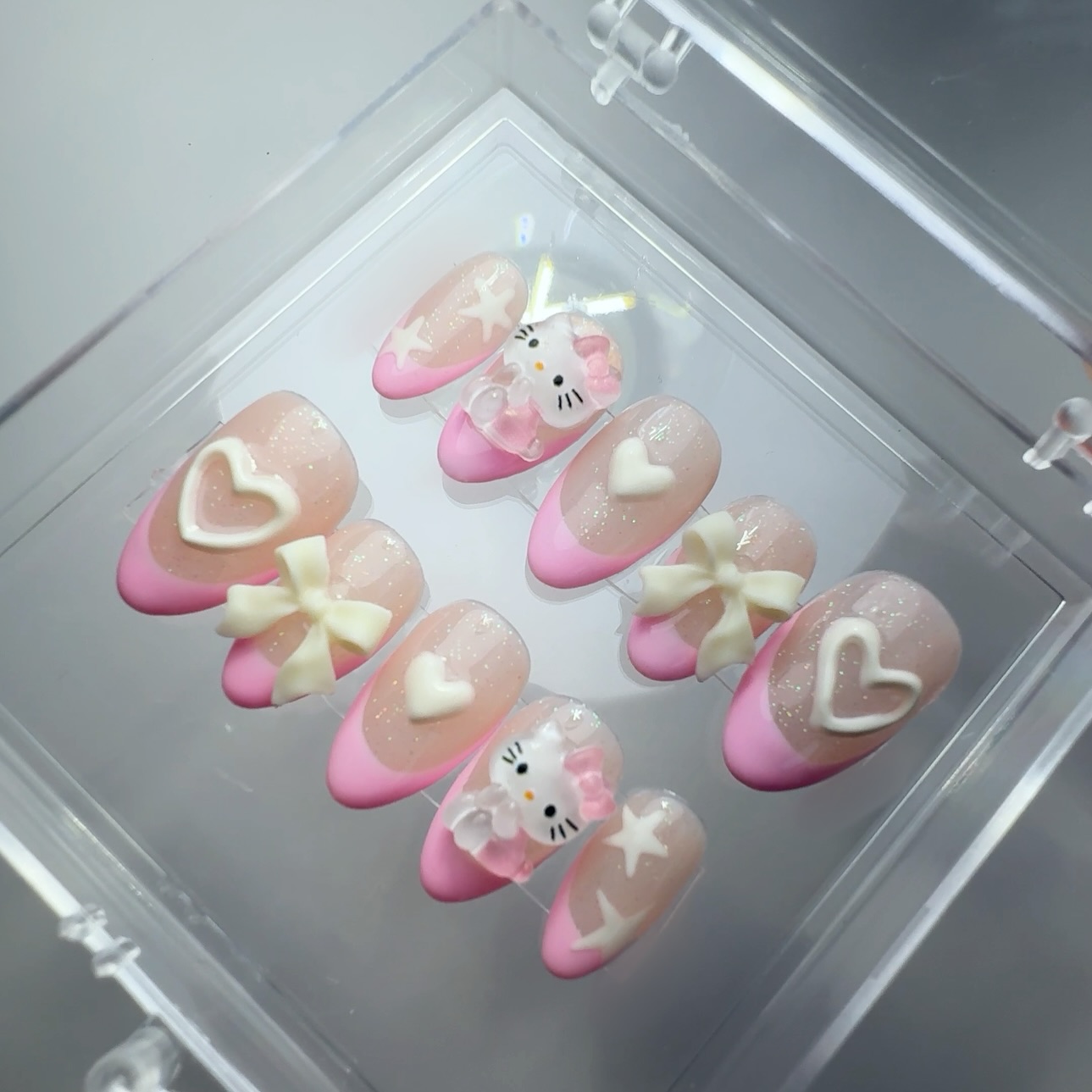 Press-on nails in case